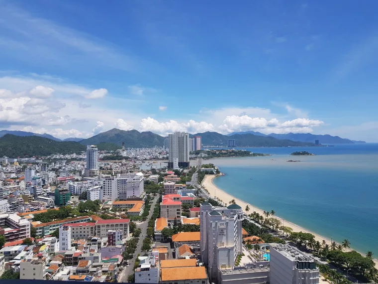 Nha Trang Vietnam View from hotel room up north end of beach